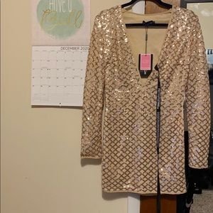 Women Nude Sparkle Dress